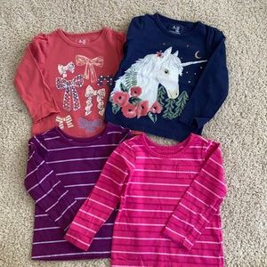 2T toddler girls long sleeves-4 pieces